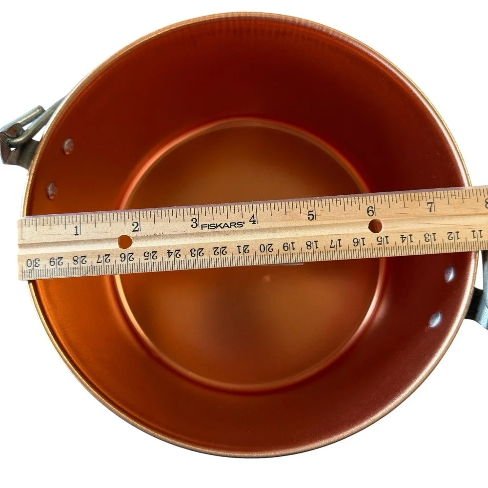 Vintage Copper Anodized Aluminum Cookie Kettle Canister Bail Handle Lid MCM GUC
